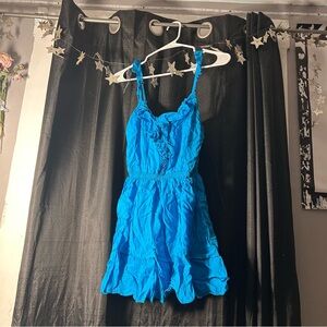 Vibrant Blue Hollister Ruffled Dress